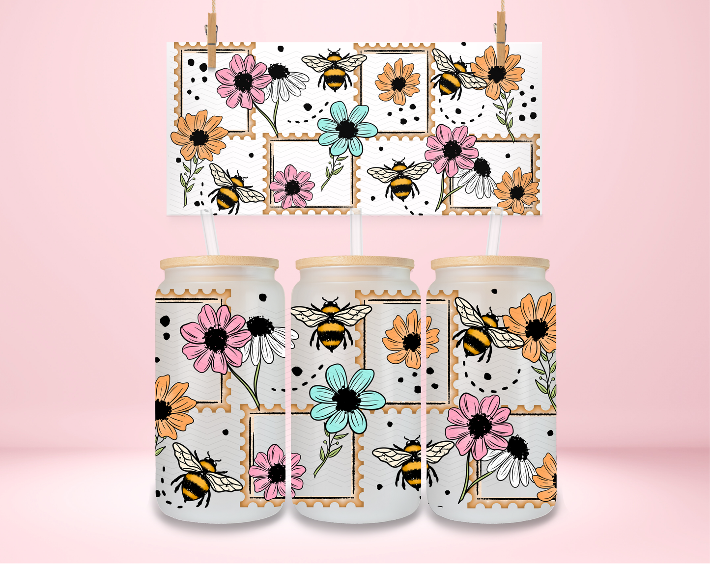 Spring Floral Stamps UVDTF Wrap