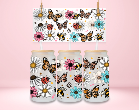 Butterfly and Ladybug Floral UVDTF Wrap