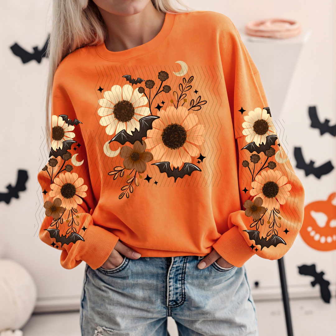 Bat Floral W/ Sleeves DTF