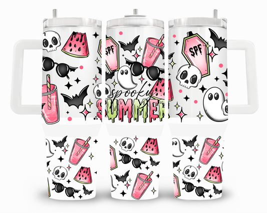 Spooky Summer Ghosts 40oz UVDTF Wrap