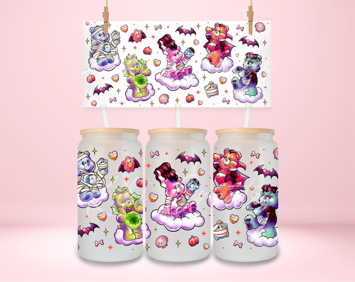 Spooky Care Bears UVDTF Wrap