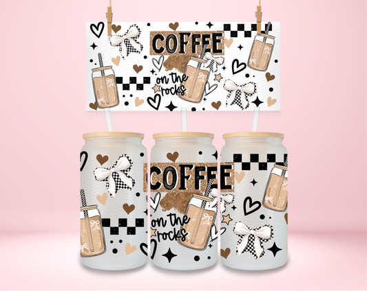 Coffee on The Rocks Checkered UVDTF Wrap