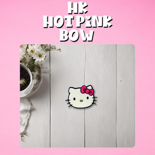 HK Hot Pink 3D Straw Topper