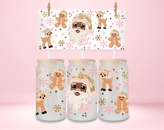 Glitter Santa Dark Skintone Double Sided UVDTF Wrap