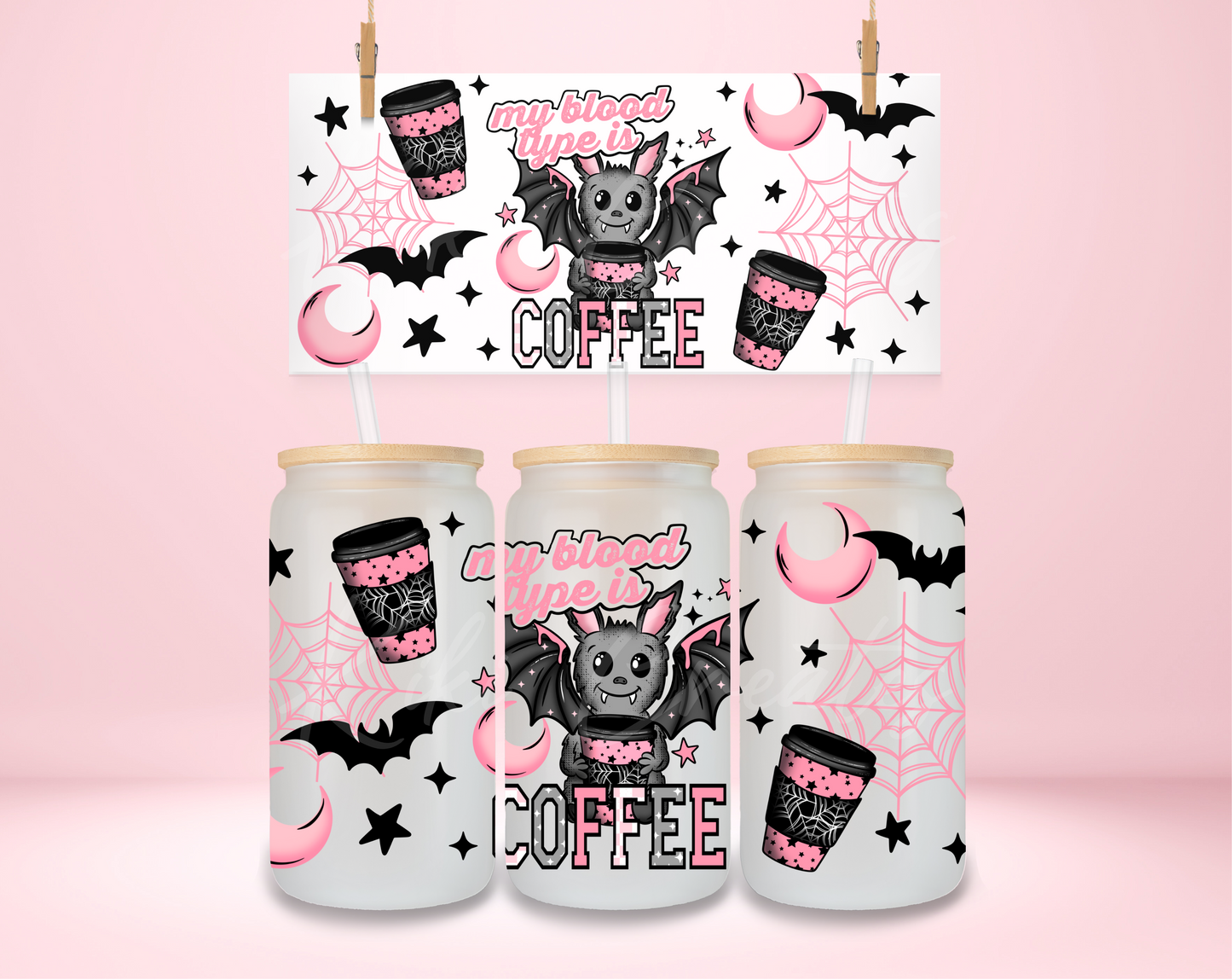 My Blood Type Is Coffee UVDTF Wrap