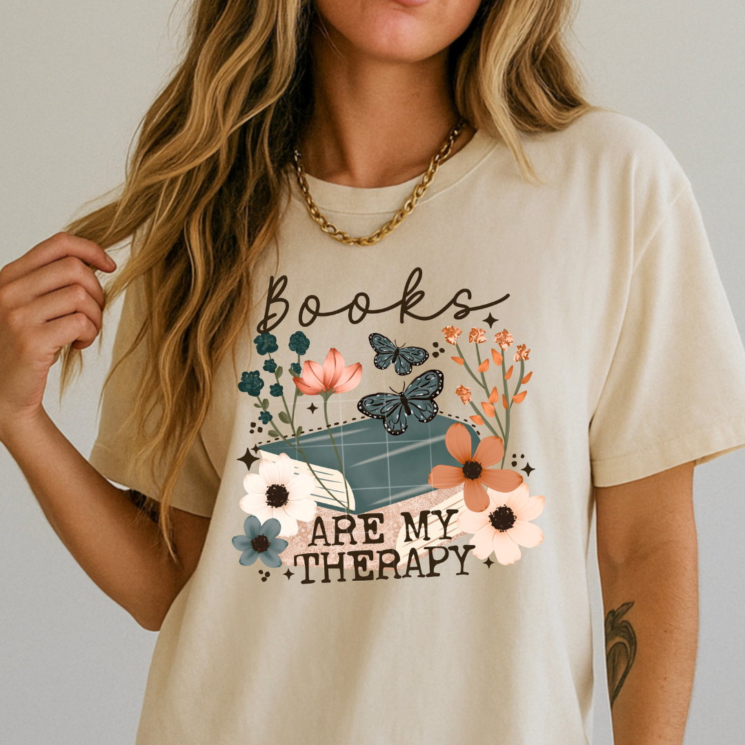 Books Are My Therapy DTF
