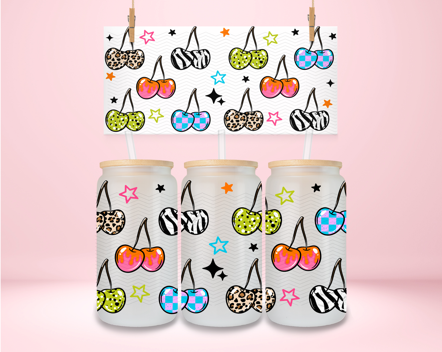 Pattern Cherries UVDTF Wrap