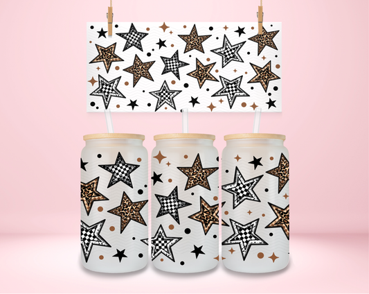 Leopard and Checkered Stars UVDTF Wrap