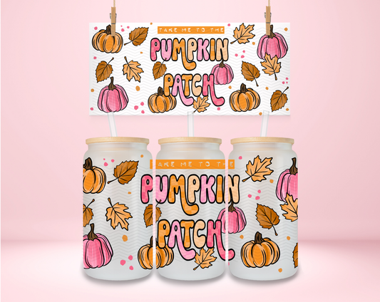 Pink and Orange Pumpkin Patch UVDTF Wrap