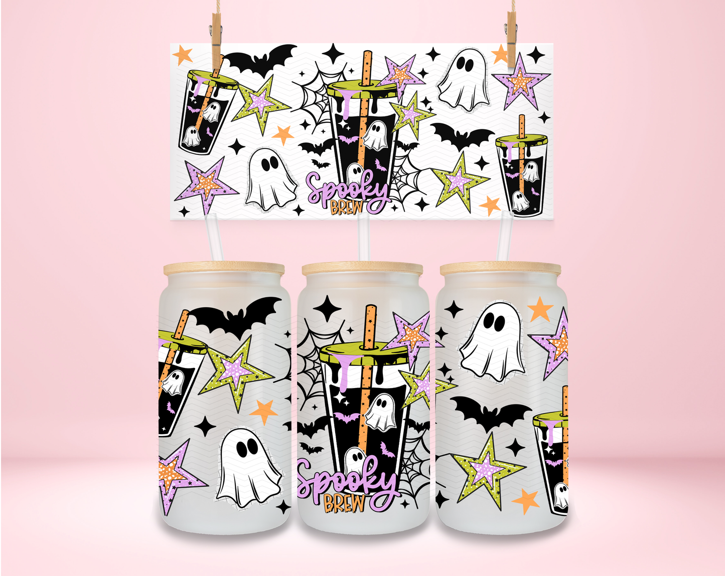 Spooky Ghostie Brew UVDTF Wrap