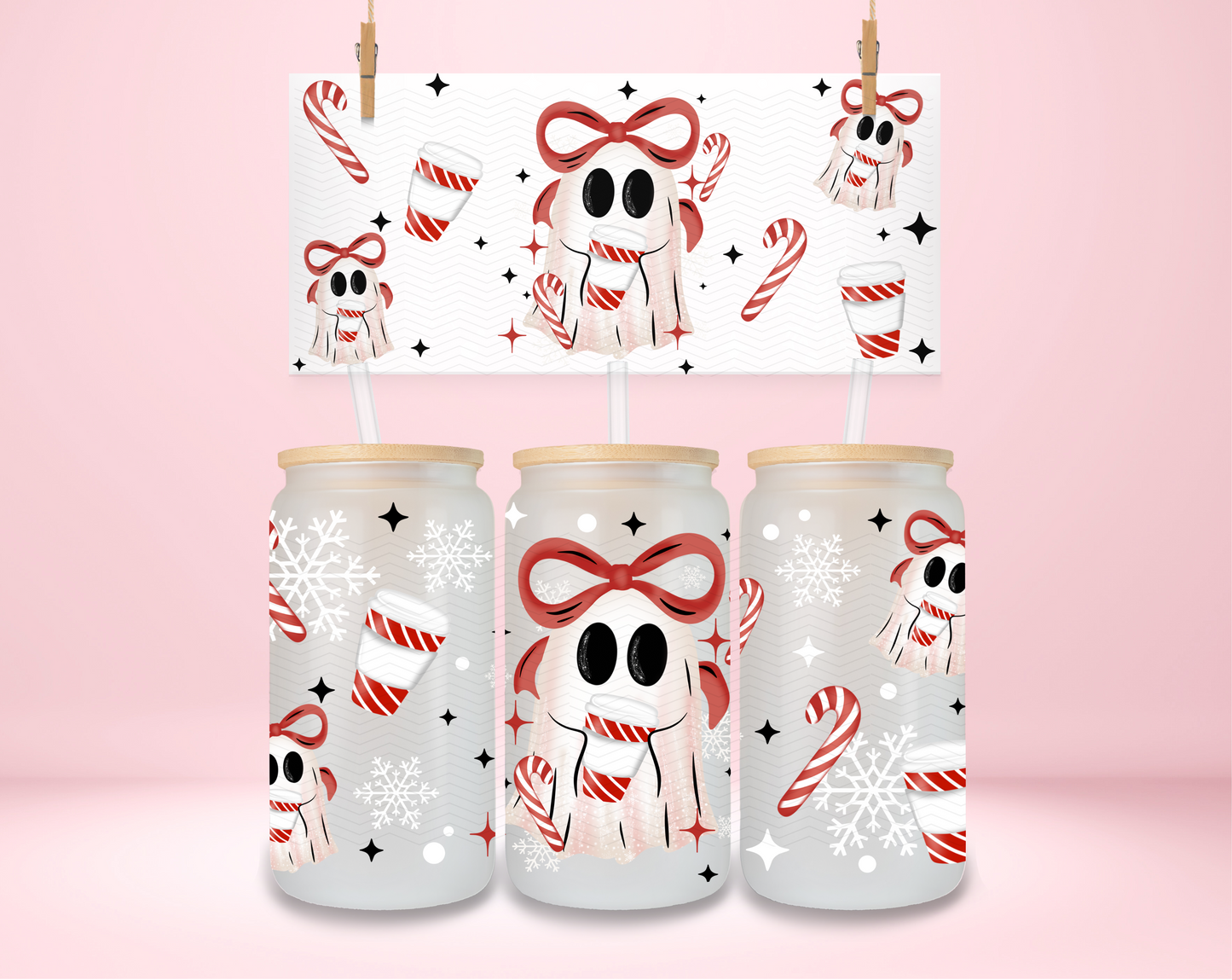 Peppermint Ghosties Double Sided UVDTF Wrap