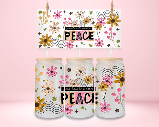 Protect Your Peace Floral UVDTF Wrap