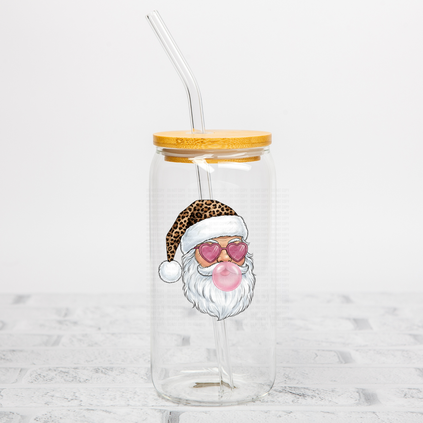 Santa Leopard Hat UVDTF Decal