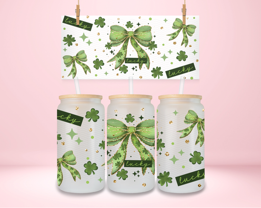 Lucky Green and Gold Coquette UVDTF Wrap