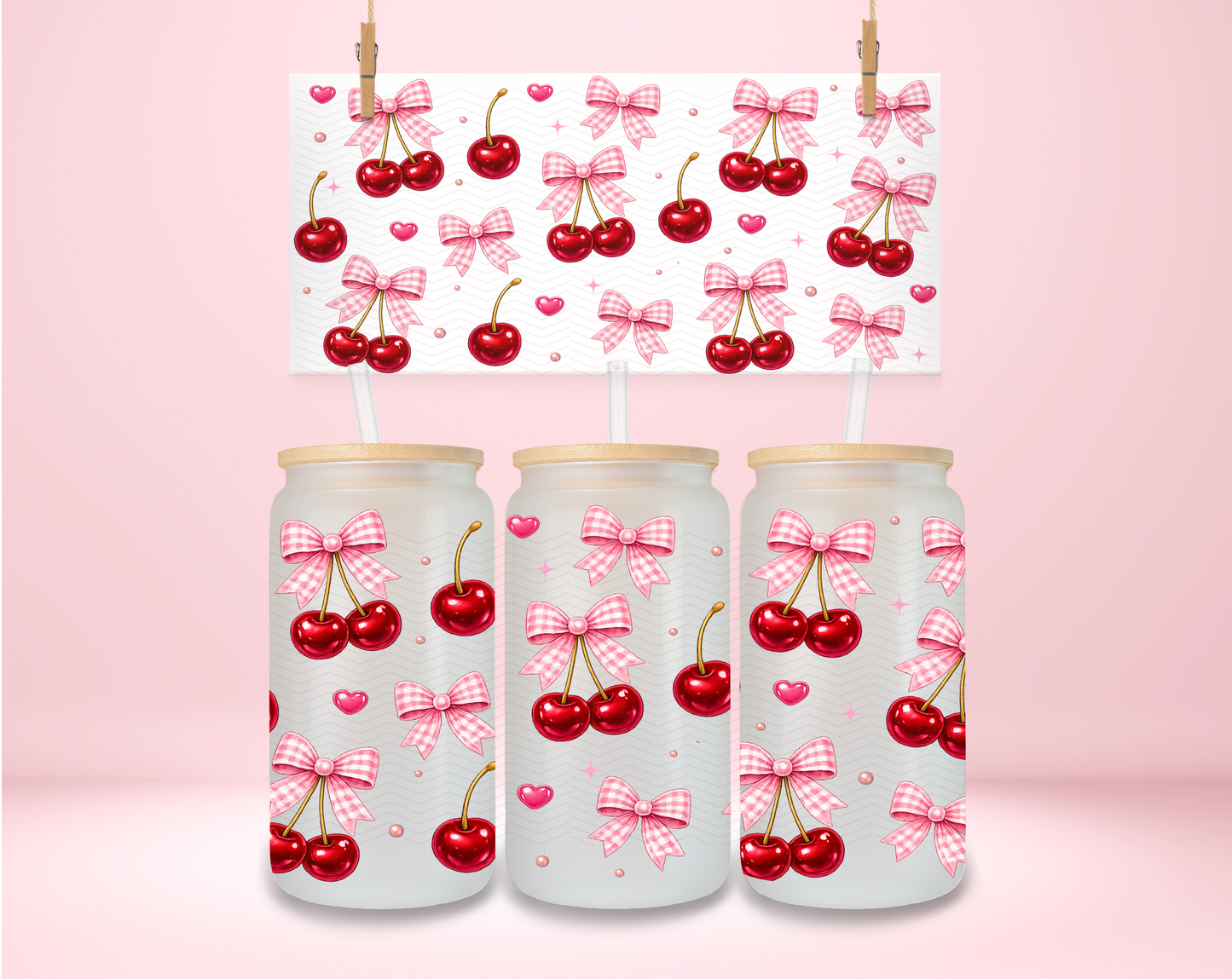 Gingham Cherry Coquette UVDTF Wrap