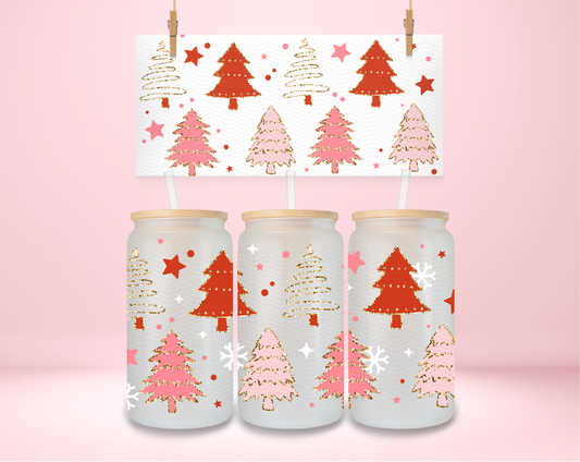 Beautiful Christmas Trees Double Sided UVDTF Wrap