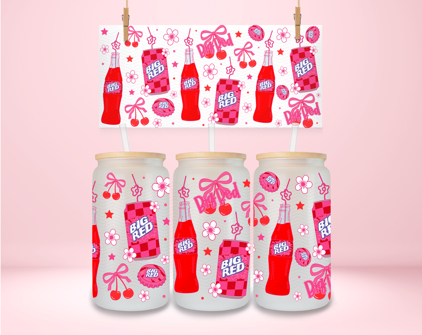 Big Red Girly Pop UVDTF Wrap
