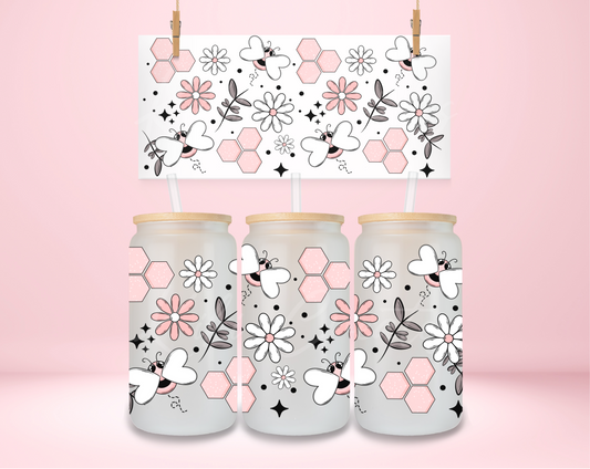 Pink Bees and Honeycomb UVDTF Wrap
