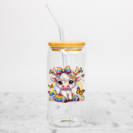 Rainbow Cow UVDTF Decal