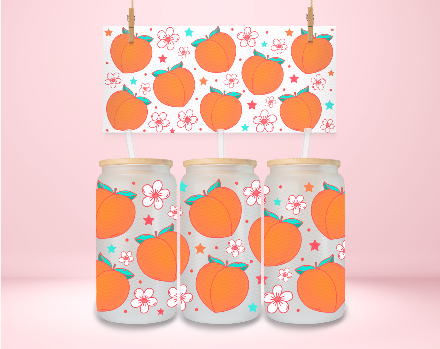 Peaches and Daisies UVDTF Wrap