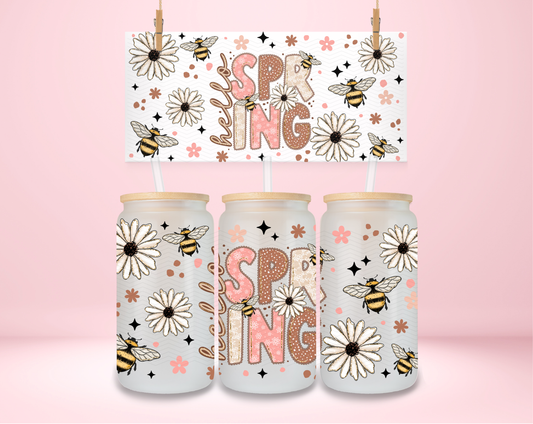 Hello Spring Flowers and Bees UVDTF Wrap