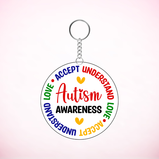 Autism Awareness Round Keychain UVDTF Decal