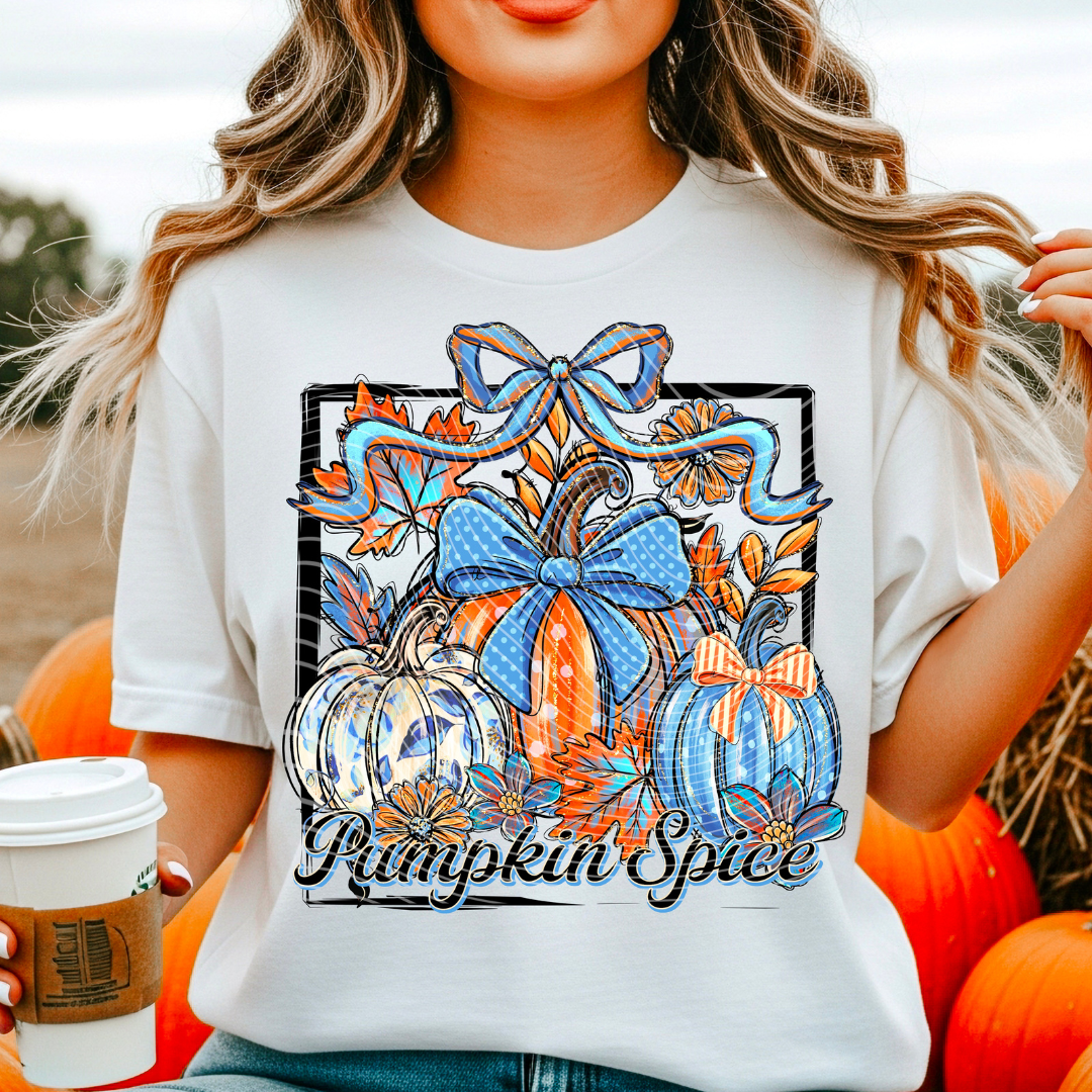Blue and Orange Pumpkin Spice DTF