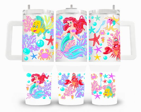Colorful Mermaid 40oz UVDTF Wrap