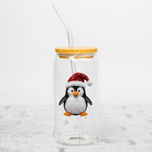 Santa Penguin Faux Yarn UVDTF Decal