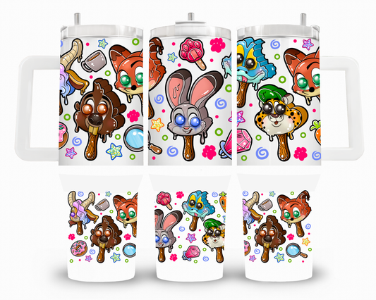 Zoo Friends Ice Cream 40oz UVDTF Wrap
