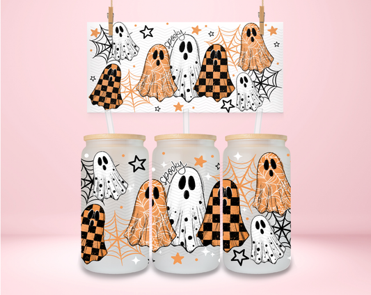 Spooky Orange Ghost UVDTF Wrap