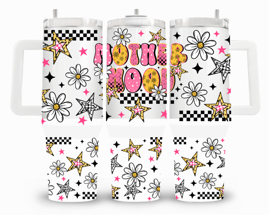 Motherhood Checkered Floral 40oz UVDTF Wrap