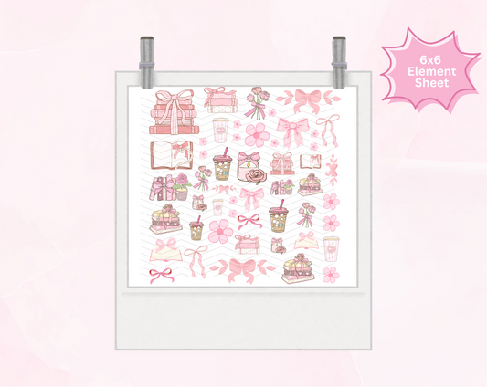 Bookish Coquette 6x6 UVDTF Element Sheet