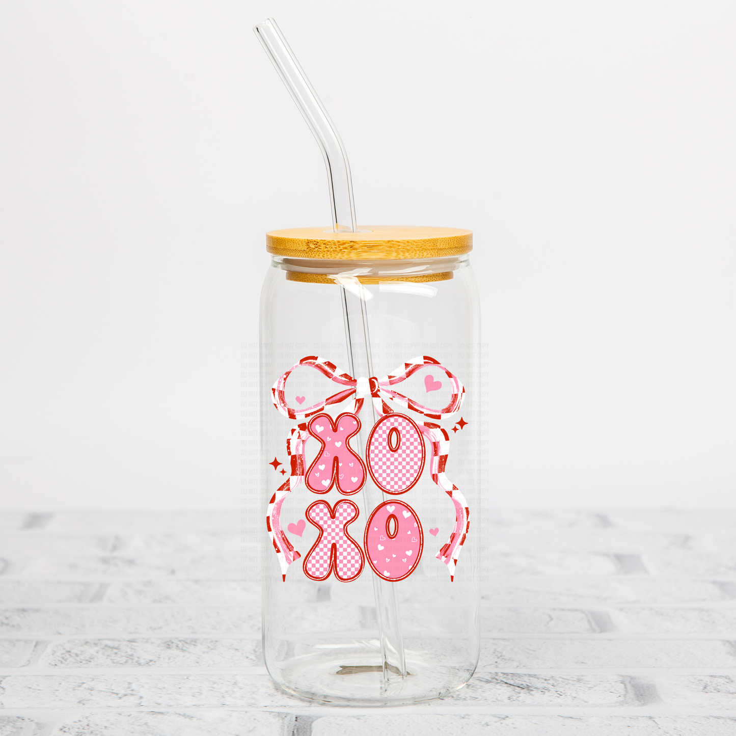 XOXO Pink and Red Coquette UVDTF Decal