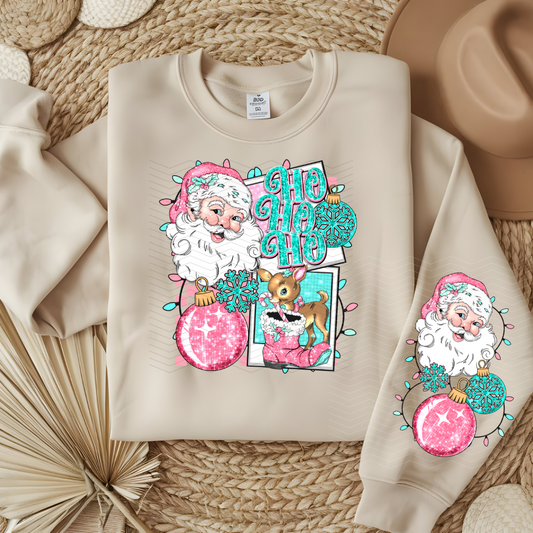 Ho Ho Ho Turquoise W/ Sleeves DTF
