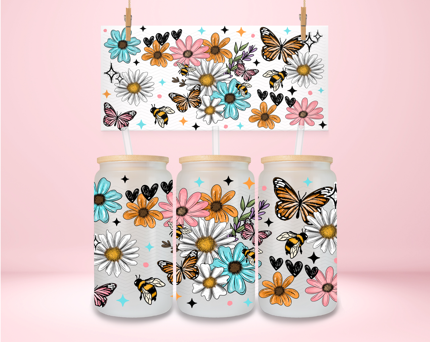 Florals Bees & Butterflies UVDTF Wrap
