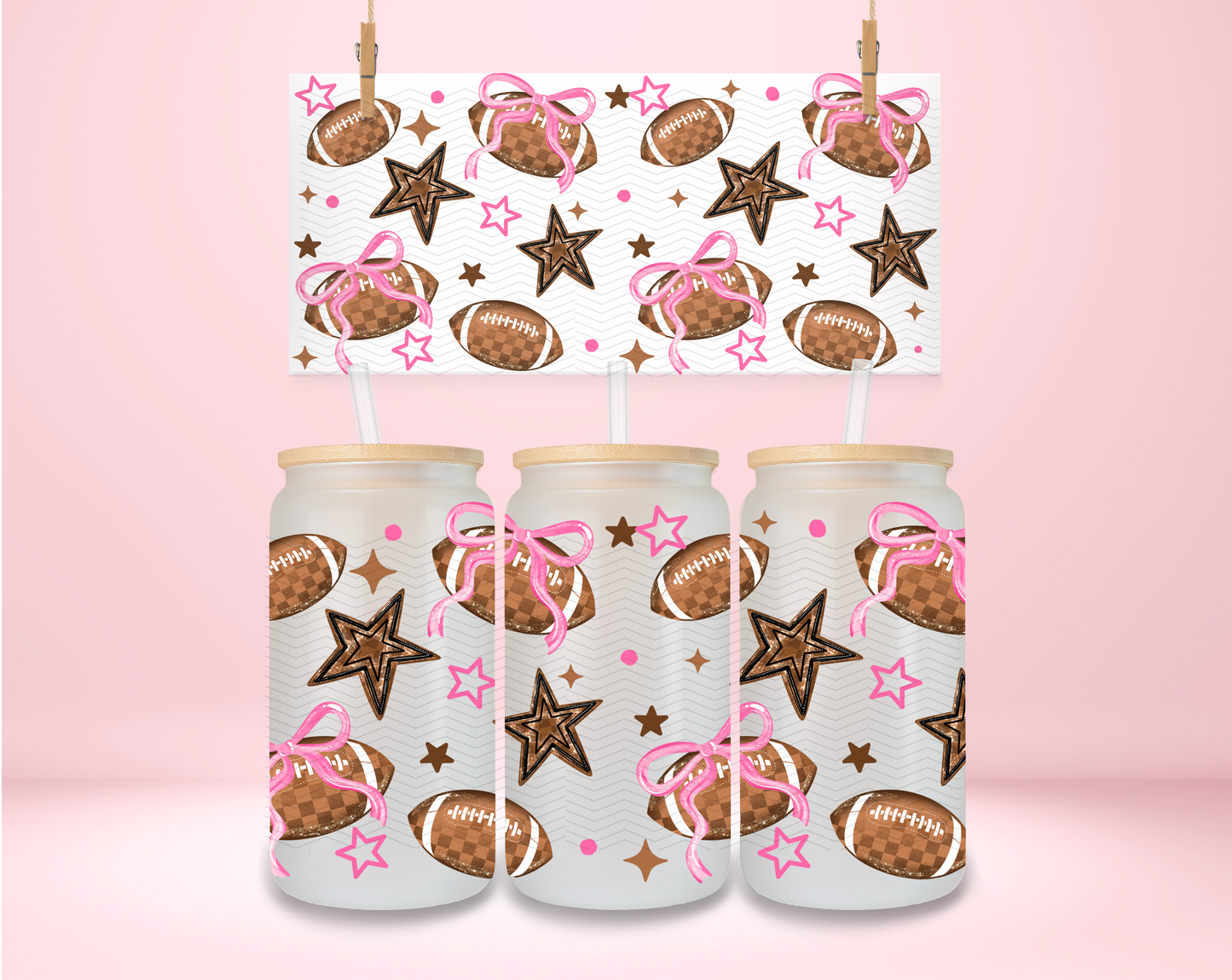 Football Bows UVDTF Wrap