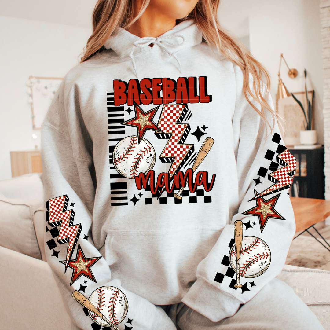 Baseball Mama W/ Sleeves DTF
