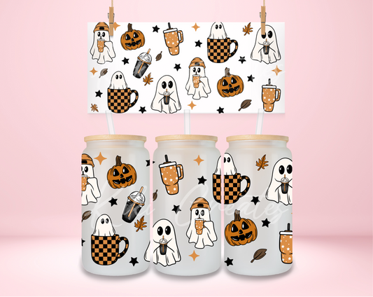 Fall Coffee Ghosties UVDTF Wrap