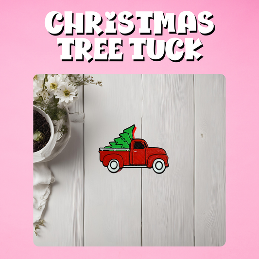 Christmas Tree Truck Straw Topper