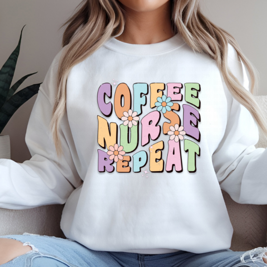Coffee Nurse Repeat DTF