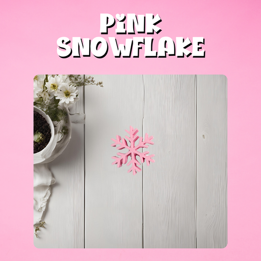 Pink Snowflake Straw Topper