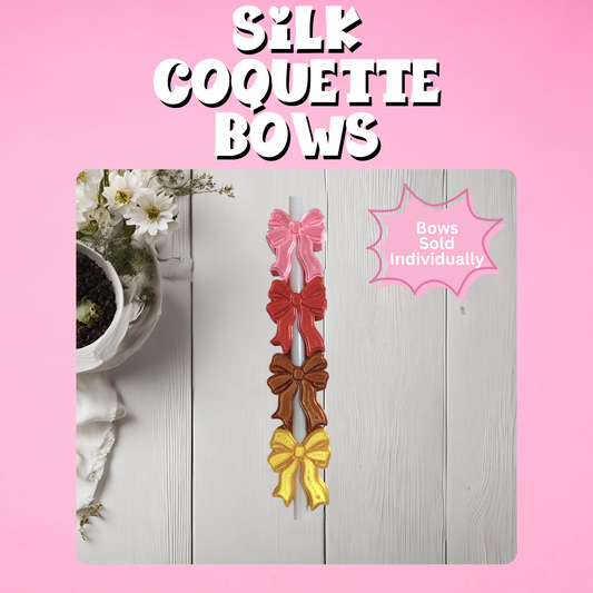 Silk Coquette Bows Straw Topper