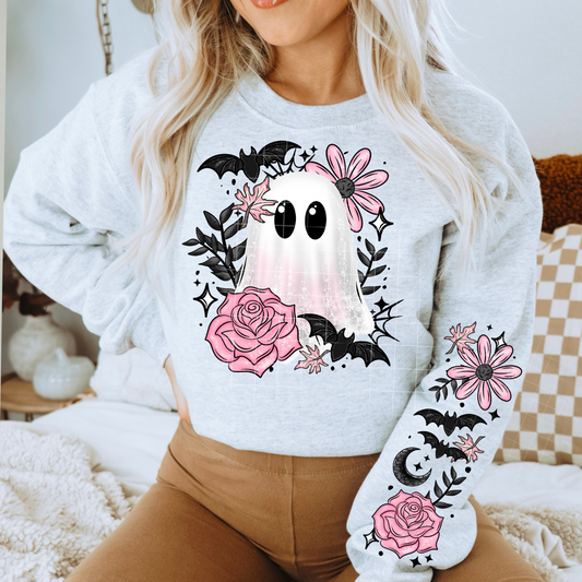 Pink Rose Ghost W/Sleeves DTF
