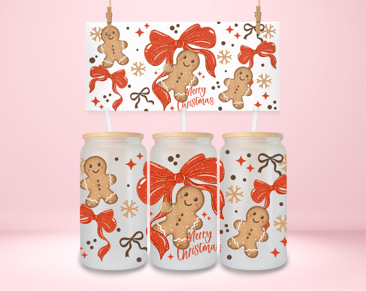 Gingerbread Red Bow UVDTF Wrap