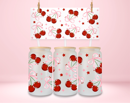 Pink Coquette Cherries and Stars UVDTF Wrap