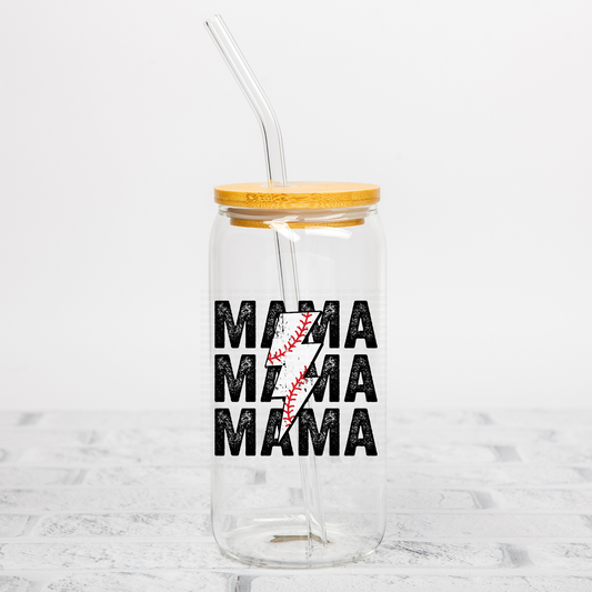 Mama Baseball Bolt UVDTF Decal