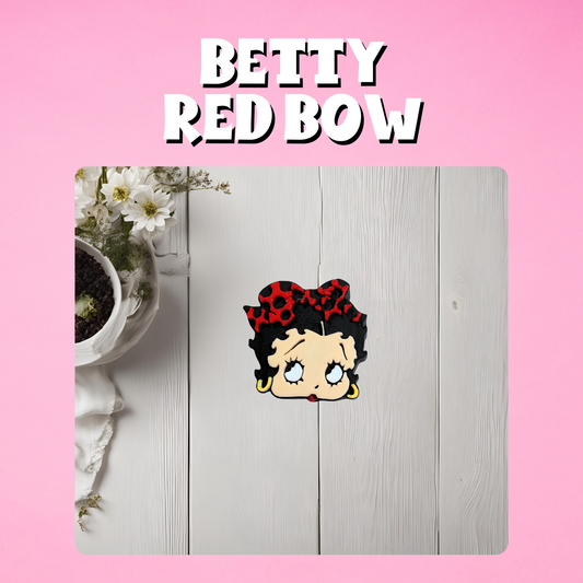 Betty Red Bow Straw Topper