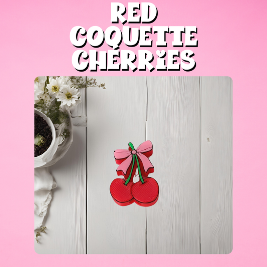 Red Coquette Cherries Straw Topper
