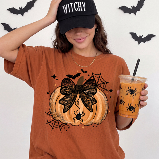 Lace Bow Pumpkin DTF